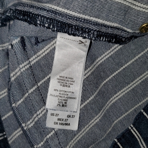 Juicy Couture Navy Striped Straight Crop Jeans - Picture 8 of 14